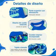 Traje de baño infantil de secado rápido con estampado de dinosaurios de dibujos animados, tallas grandes, protección UV, ropa deportiva de playa, estilo retro informal para niños. - 11-12 años - Ver 3