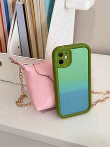 Minimalist Stylish Versatile PU Shoulder Crossbody Small Bag, Niche Lightweight Mini Phone Bag Handbag - Pink - View 2