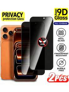 Bộ 2 miếng dán màn hình cường lực chống nhìn trộm, phù hợp với 17/17 Plus/17 Pro/17 Pro Max/11/12/13/14/15/16/X/XR, chống nước, chống trầy xước, chống rơi vỡ, miếng dán màn hình điện thoại thiết yếu hàng ngày dùng ở nhà và văn phòng, chống nhìn trộm, chống nổ, chống sốc, chống trầy xước. - màu đen - Xem 14
