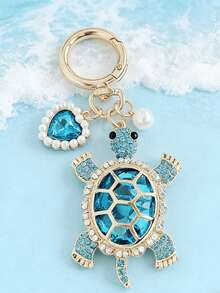 1pc Fashionable Gorgeous Ocean Style Cute Turtle Keychain, Suitable For Women's Car Keys, Bag Pendant Decoration And Gift - Multicolor - View 1