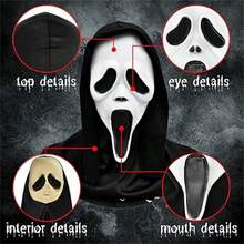 Mặt nạ Ghostface trong phim Scream, phụ kiện hóa trang sát thủ Halloween dành cho người lớn. - Xem 6
