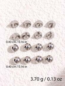 16 piezas Conjunto de aretes falsos geométricos de acero inoxidable, que incluye aro nasal falso, pendiente de ceja y labio, sin necesidad de perforación, joyería corporal - 16 piezas - Ver 10