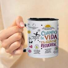 1pc 11oz Spanish Bible Verse Coffee Mug With Inspirational Christian Prayer Quotes - Colorful Spanish Scripture Cup, Dishwasher  Ceramic Tea Cup For Women, Men, Grandma, Grandpa - Ideal Birthday/Christmas Gift For Home, Church, Or Daily Use - Reusable Faith-Based Kitchenware With Spanish Bible Verse Printing, Pray Quote Design, And Durable Ceramic Construction For Hot Beverages. Cups With Bows, Anniversary Gift For Him, Tazas Para Café Bonitas, Cup Set, Cups Christmas, Coffee Mugs Large, Coffee Cups Reusable, Mugs For Couple, Coffee Cups For Men, Mugs Coffee Set, Termo De Agua, Travel Essential, Termo Para Café Caliente, Coffee Mugs Women, Coffee Cups - C - 查看 7