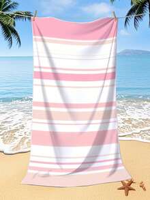 Toalha de Praia [250gsm Ultramacia e de Secagem Rápida] | Disponível nos tamanhos 70*140cm e 90*180cm | Estampa Listrada Minimalista | Toalha de Banho/Natação Portátil de Alta Absorção, Ideal para Praia, Natação, Viagens, Camping e Atividades Físicas no Verão - Multicolorido - Ver 13