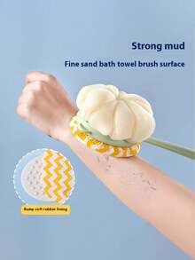 2-In-1 Bath Body Brush With Curved Long Handle, Massage Bristles, Soft Bath Sponge And Mesh Sponge, For Skin Exfoliation, Unisex Bath Brush And Loofah Set - Multicolor - View 4