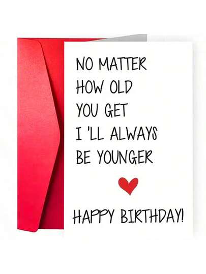 1 Piece Interesting Birthday Card, Very Suitable For Sending To Sisters, Bold Birthday Card Suitable For Him Or Her, I Will Stay Young Forever
