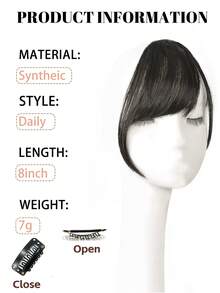 Natural Straight Synthetic Wigs Side Bangs High Temperature Fiber Women Clip-In Side-Swept Bangs Suitable For Women's Daily Wear And Gatherings - Side-swept Bangs In Multiple Colors - View 4