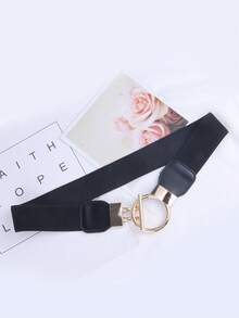 1 chiếc thắt lưng co giãn dành cho nữ, thiết kế mới nhất, phù hợp với váy, áo len, quần, chân váy, đầm. - màu đen - Xem 3