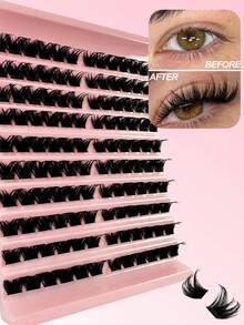 120 Mi giả dạng chùm, mi giả đơn mảnh, mi giả tự nhiên, mi giả cong mềm mại, mi giả dạng chùm tự làm với dải mi mỏng mềm mại, chùm mi giả, mi giả, mi giả. - D - Xem 5