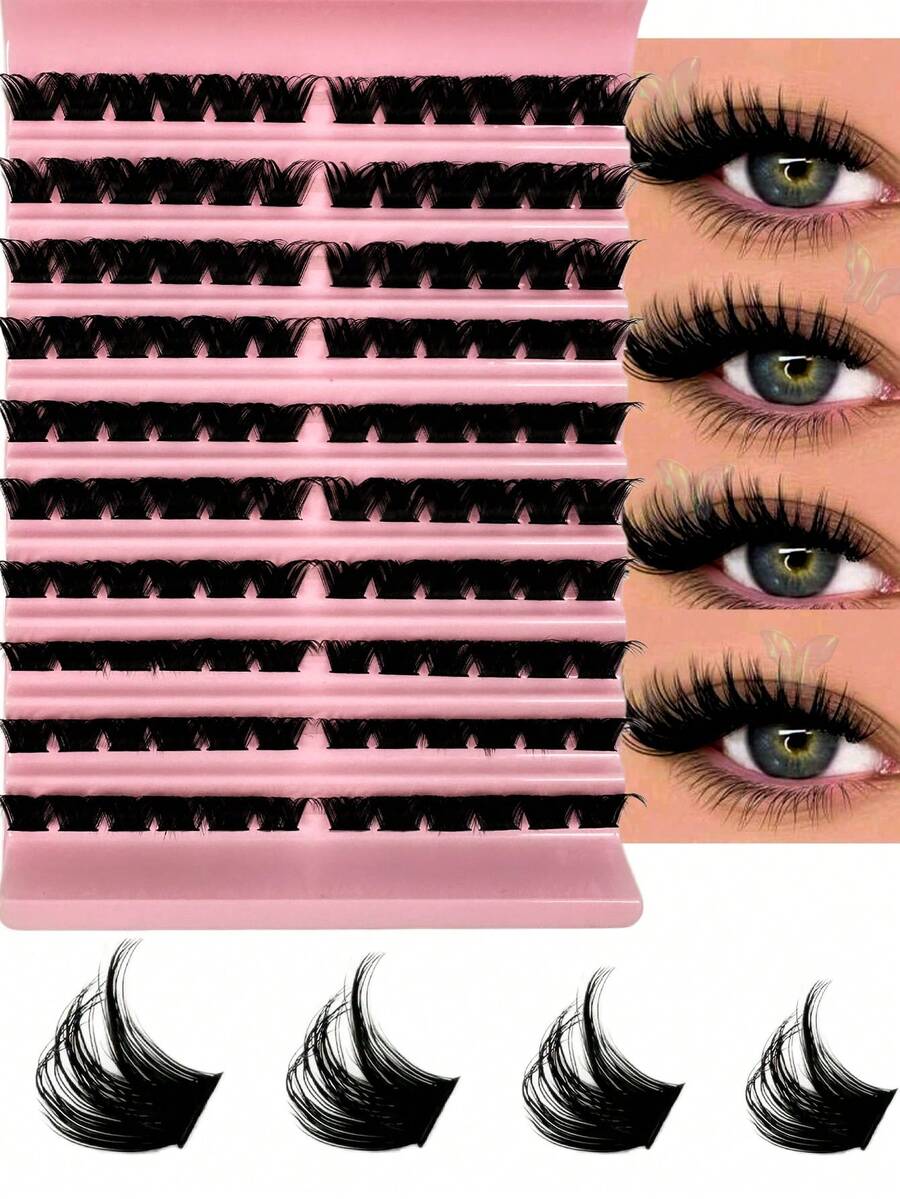 120 Mi giả dạng chùm, mi giả đơn mảnh, mi giả tự nhiên, mi giả cong mềm mại, mi giả dạng chùm tự làm với dải mi mỏng mềm mại, chùm mi giả, mi giả, mi giả.