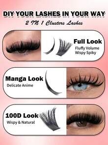 592片D型卷翘蓬松假睫毛簇，100D/120D/150D D型卷翘睫毛簇，0.07mm D型卷翘，10-16mm混合自然睫毛嫁接，超浓密纤长睫毛，卷翘单根睫毛，纤长纤细睫毛，卡通效果睫毛，适合新手和居家使用。592片超浓密假睫毛，592片大容量。 - DD - 查看 9