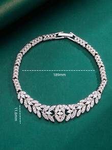 1件Tylionnejewelry奢华女士手链，镶嵌人造锆石，优雅饰品，情人节礼物，适合约会、婚礼、派对、周年纪念日等场合。 - 銀色 - 查看 4