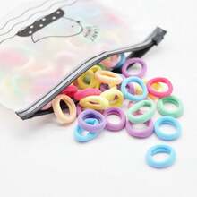 50pcs/100pcs Non-Damaging Hair Ties, Seamless Small Elastic Bands, Pastel Color Mini Hair Scrunchies, Stretchy Simple Hair Accessories,Festival,Party - Multicolor - View 18