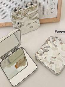 Bộ 2 gương trang điểm gấp gọn kiểu Y2K (họa tiết lượn sóng), quà tặng unisex, đồ dùng làm đẹp, sản phẩm giá cả phải chăng, trang trí phòng ngủ, phụ kiện bàn trang điểm, đồ dùng du lịch, đồ dùng phòng ngủ, dụng cụ làm đẹp, gương, gương trang điểm, gương nhỏ, gương xách tay, gương cầm tay, quà tặng giá rẻ, quà Giáng sinh, dụng cụ làm đẹp, quà tặng khuyến mãi, quà tặng cho nữ - Nhiều màu - Xem 4