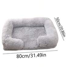 1pc Lanxing Winter Pet Bed, Plush Sofa Backrest Square Dog Bed, Includes Sponge Soft Warm Cat Sofa, Suitable For Small/Medium/Large Pets - Multicolor - View 9