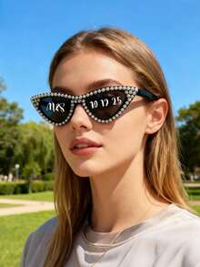 定制单身派对眼镜，伴娘婚礼礼物，新娘派对用品，心形，狗狗图案，耐用，甜美，可爱，色彩缤纷，Y2K风格，时尚，男女皆宜，休闲，定制，个性化，独特，送给他的礼物，送给她的礼物，男朋友，女朋友，家人，祖父母，孩子，周年纪念，生日，婚礼，毕业典礼，乔迁之喜，海滩 - 彩色 - 查看 3