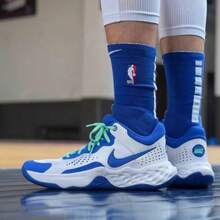 Nike FLY.BY MID 3 Men's Shock-Absorbing Durable Basketball Shoes For Training - Blue - View 6