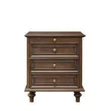Farmhouse Nightstands Set Of 2 With 4 Drawers, Wood Storage End Table With Hidden Pull-Out Shelf, 4 Solid Wood Feet & Metal Handles, Easy Assembly For Bedroom, Walnut Brown - Walnut Brown + Set Of 2 - View 5