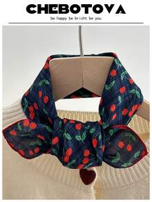 1pc Women Spring/Summer New Soft Silk Feeling Bohemian Small Square Scarf, Skin-Friendly, Versatile Floral Print Neckerchief, Headband For Dress - Multicolor - View 44