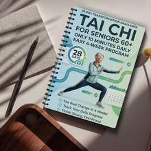 老年人及初学者太极拳练习手册,螺旋装订武术训练书籍,循序渐进的每日练习计划表,提升老年人平衡能力,预防跌倒,辅助睡眠。理想的父亲节礼物,母亲节礼物,教师节礼物。 - 彩色 - 查看 4