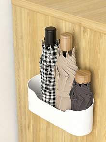 2pcs No-Drill Wall Mounted Umbrella Holder With Drip Tray, Suitable For Long Handle & Folding Umbrellas, Umbrella Storage Rack For Office, Home, Entryway - Multicolor - View 7
