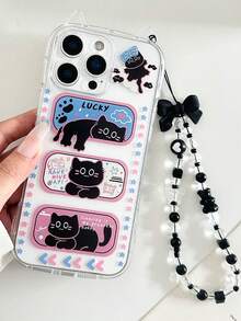 Funda protectora de teléfono suave y a prueba de caídas con diseño de gato de dibujos animados compatible con iPhone 17/ 17 Pro/ 17 Pro Max/P15 Pro Max, nueva funda protectora de moda para mujeres para iPhone 14 Pro Max, P13/XS/XR, P11/7 Plus 8P/78ES2, con orejas de gato y diseño transparente y grueso - Multicolor - Ver 10