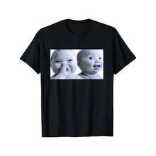 Funny T-Shirt With Smiling AI Baby Meme - Black-4 - View 11
