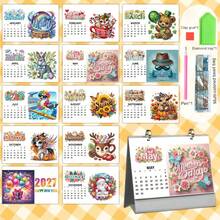 2027 Calendrier de peinture de diamant à motif mignon pour les vacances, Calendrier du Nouvel An, Calendrier de bureau, Chaque page a des motifs différents, Fait main créatif, Support de calendrier pour décoration de bureau, salon, Décoration de vacances, Cadeau pour petite amie, Cadeau sincère, Cadeau parfait, Cadeau de Nouvel An, Cadeau de Noël - Ensembles - Voir 16
