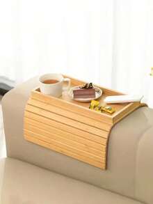 1PC Bamboo Sofa Armrest Tray, Old Sofa Armrest Tray, Folding Remote Control Storage Sofa Armrest Tray. - 彩色 - 查看 7