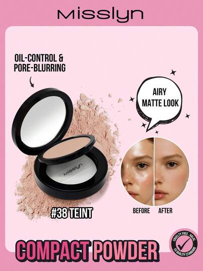  MISSLYN Lightweight Oil-Control Setting Powder, Matte Flawless Long-Lasting Powder, Skin-Focused High Coverage Foundation Powder, Oil-Control Flawless Full Coverage Lightweight Powder Compact, Soft Matte Finish, Creates A Smoother Makeup Look
