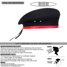 1 件装男士 100% 羊毛贝雷帽，纯色军用风格帽子，时尚户外休闲帽，适合秋冬休闲、商务和派对 - 彩色 - 查看 2