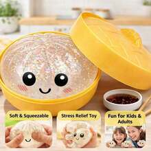 Glitter Dumpling Squishy Toys, Soft Squeeze Stress Relief Fidget Toy, Cute Decompression Sensory Toy For Anxiety Relief - Đỏ - Xem 6