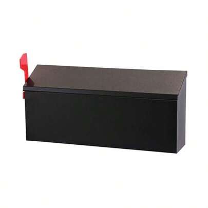 Buzón de pared montado en negro - Buzón de de pared - Buzón de entrega de correo vertical de hierro impermeable para exteriores