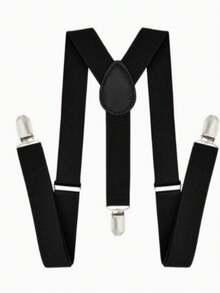 Unisex Suspender Clips, Elastic Adjustable Braces, Suitable For Daily Commute, Holidays, Parties, Halloween, Christmas Outfit Matching - Coffee Brown - View 3