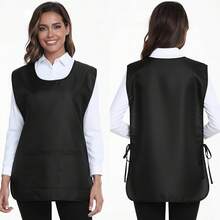 Unisex Cobbler Apron With 3 Pockets Vest Black Apron With Storage Pockets, Tie-Back Apron RGSK - 1 Pack - Black - View 4