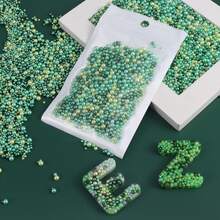 10g/Packung Grüne Märchen Epoxidharz Füllung, geeignet für Epoxidharz Silikonform Füllung, Buchstaben, Schlüsselanhänger, Anhänger, Handarbeit DIY, Schmuckherstellung, Feiertags Dekoration und Rassel Spielzeug Basteln - Grüne Serie - Übersicht 1