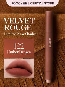 JOOCYEE Velvet Rouge Limited New Shades Lipstick Pencil, Matte Finish, Easy Application, Fashionable Autumn/Winter Brown Tones - 122 Umber Brown - 查看 1