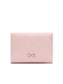 Bowknot Accent Minimalist Tri-Fold Women Wallet Multiple Card Slots Cute Cat Ear Design PU Snap Button Short-Style For Students Birthday Pink Bag Christmas Gifts Gift Thanksgiving For Women Wallet Purse Wallet Small Wallet - Hồng - Xem 6
