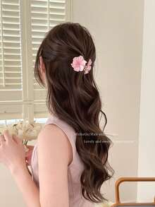 3个小花朵发夹，后脑勺半扎发夹 - 彩色 - 查看 2