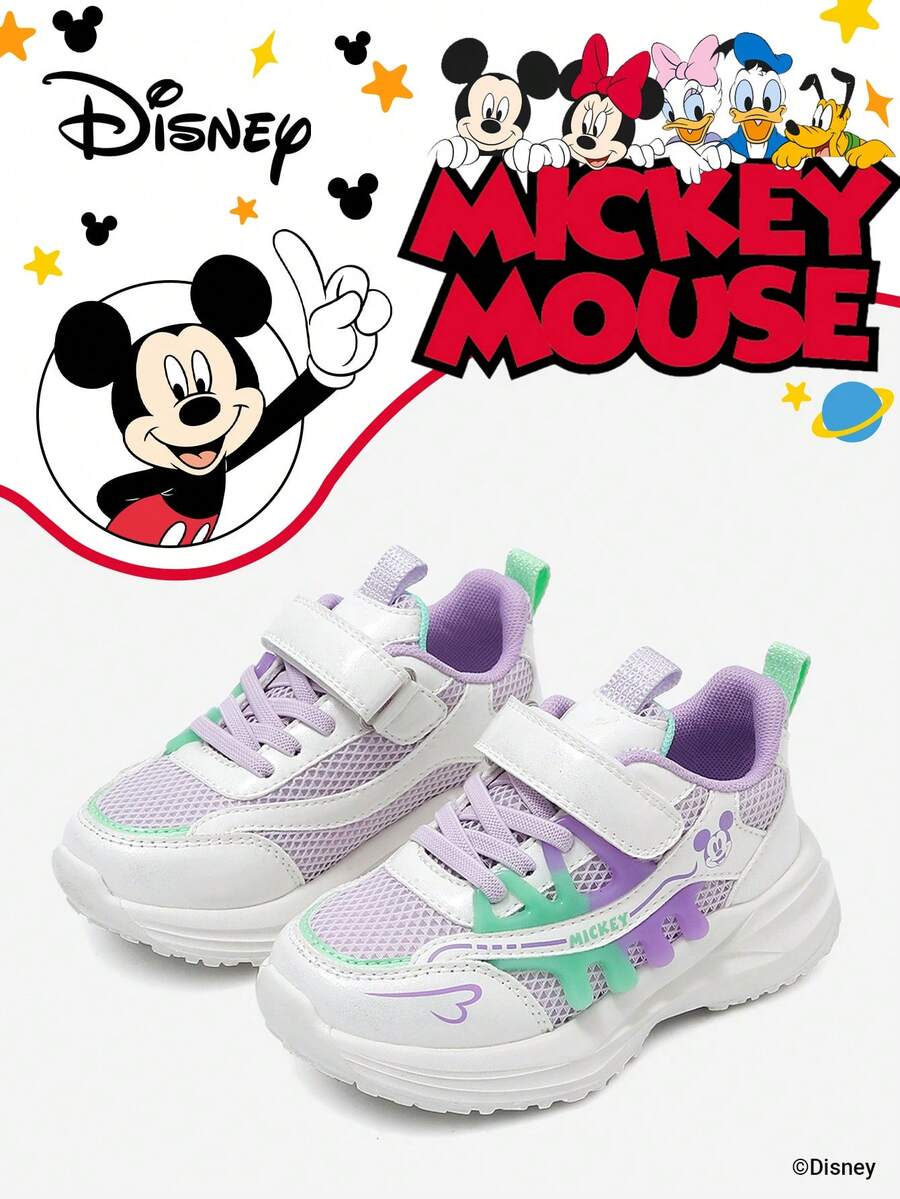 Disney 米奇官方授权联名款 | 一双儿童运动鞋，适合日常、节日、运动和户外活动穿着。穿着舒适贴合脚型，防滑、耐磨、透气。（男童运动鞋、男童板鞋、儿童运动鞋、女童运动鞋、女童板鞋） - 紫色 - 查看 1