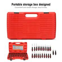 Kit de herramientas universales de 23 piezas para la extracción de terminales de arneses de cableado automotriz, extractor de pines de conectores y kit de herramientas de extracción - Rojo - Ver 4