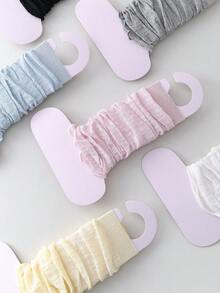 1/3/6双装女士多巴胺色腿套，轻薄透气网眼针织腿套，可爱日式芭蕾舞风格春夏腿套 - 彩色 - 查看 3