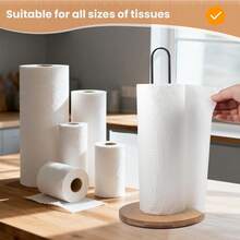 Giá đựng khăn giấy bằng gỗ để bàn, giá đựng khăn giấy nhà bếp đứng độc lập có đế chống trượt cho phòng tắm, giá đựng khăn giấy cao cấp, hộp đựng cuộn giấy nhà bếp đứng độc lập hiện đại, chắc chắn với đế nặng chống trượt, giá sắp xếp cuộn giấy để bàn. - màu đen - Xem 2
