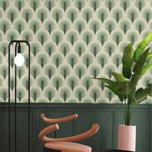 Một cuộn giấy dán tường tự dính hình vòm La Mã màu xanh bạc hà chuyển sắc. - B - Xem 3