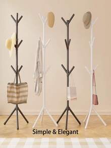 9钩树形落地衣帽架（3钩） - 简约优雅的家居衣架，配有坚固的三脚架和3D叉形结构，高160厘米，底座宽50厘米，节省空间的设计，适用于卧室、客厅和玄关，多功能收纳衣物、包包和帽子，是租赁房和小户型的理想之选，易于维护，提升整洁度和美感，实用又美观，营造清新家居氛围，满足日常衣物和配饰的收纳需求。 - 彩色 - 查看 1