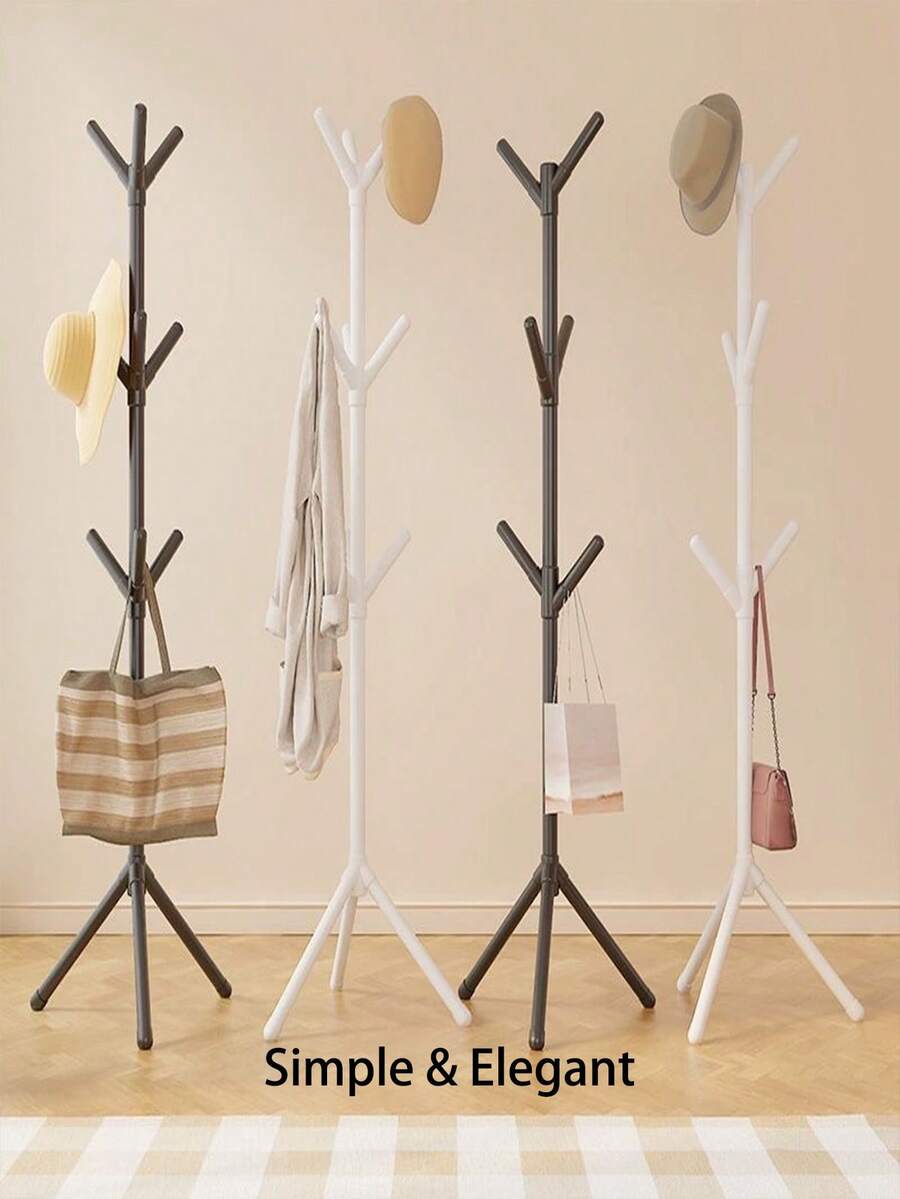9钩树形落地衣帽架（3钩） - 简约优雅的家居衣架，配有坚固的三脚架和3D叉形结构，高160厘米，底座宽50厘米，节省空间的设计，适用于卧室、客厅和玄关，多功能收纳衣物、包包和帽子，是租赁房和小户型的理想之选，易于维护，提升整洁度和美感，实用又美观，营造清新家居氛围，满足日常衣物和配饰的收纳需求。 - 彩色 - 查看 1