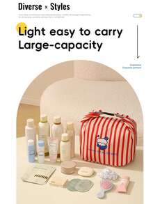 1个密封扣保温午餐包，多功能旅行收纳包，可爱卡通收纳袋，内衣杂物旅行收纳包，行李防水洗漱包，化妆包 - 彩色 - 查看 5