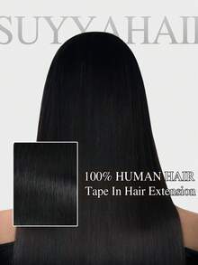 SUYYA 14英寸真人发接发片 20片装 乌黑色接发片 女士无痕接发片 真人发 - S1 - 查看 2