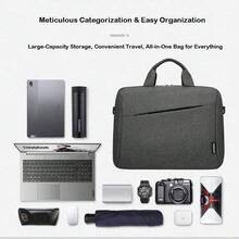 Lenovo T210 Waterproof Laptop Shoulder Bag, Large Capacity Lining, Fits 16-Inch Laptop, Suitable For Business Travel And Office Use - Black - View 5