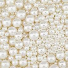 3mm - 12mm ABS Plastic 100 Pc ABS Plastic Faux Pearl Round Beads White - White - View 2